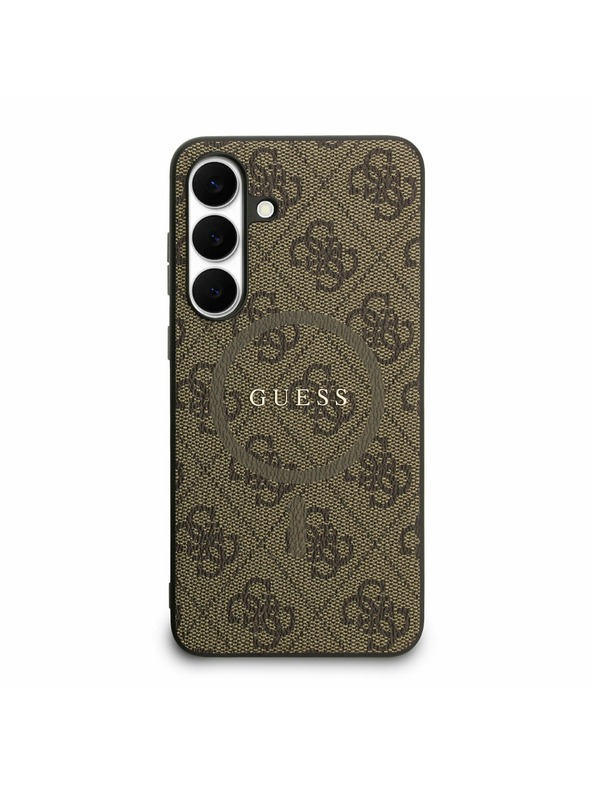 Guess Guess PU Leather 4G Colored Ring MagSafe Zadnji ovoj za Samsung Galaxy S25 FE Brown
