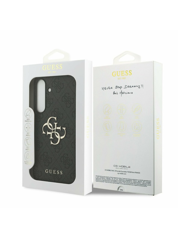 Guess Guess PU 4G Metal Logo Zadnji ovoj za Samsung Galaxy S25 FE Grey