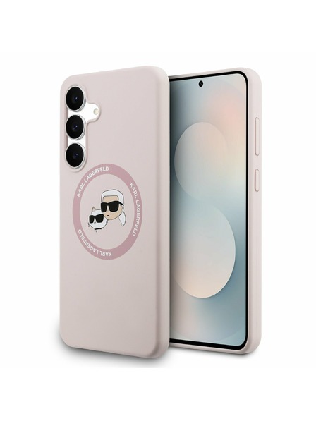 Karl Lagerfeld Karl Lagerfeld Liquid Silicone K&CH Heads MagSafe Zadnji ovoj za Samsung Galaxy S25 FE Pink
