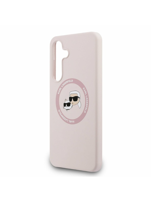 Karl Lagerfeld Karl Lagerfeld Liquid Silicone K&CH Heads MagSafe Zadnji ovoj za Samsung Galaxy S25 FE Pink