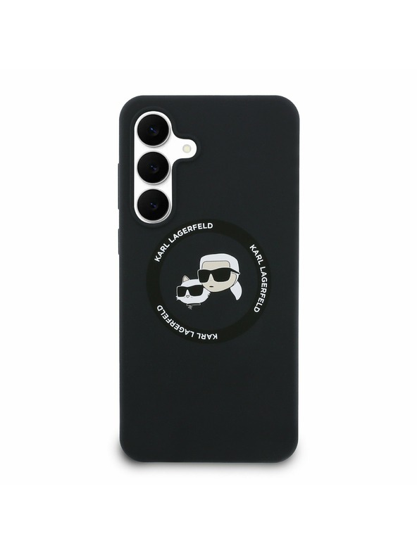 Karl Lagerfeld Karl Lagerfeld Liquid Silicone K&CH Heads MagSafe Zadnji ovoj za Samsung Galaxy S25 FE Black