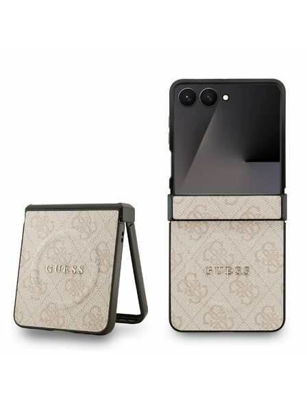 Guess Guess PU Leather 4G Colored Ring Magnetic Zadnji ovoj za Samsung Galaxy Z Flip 7 Pink