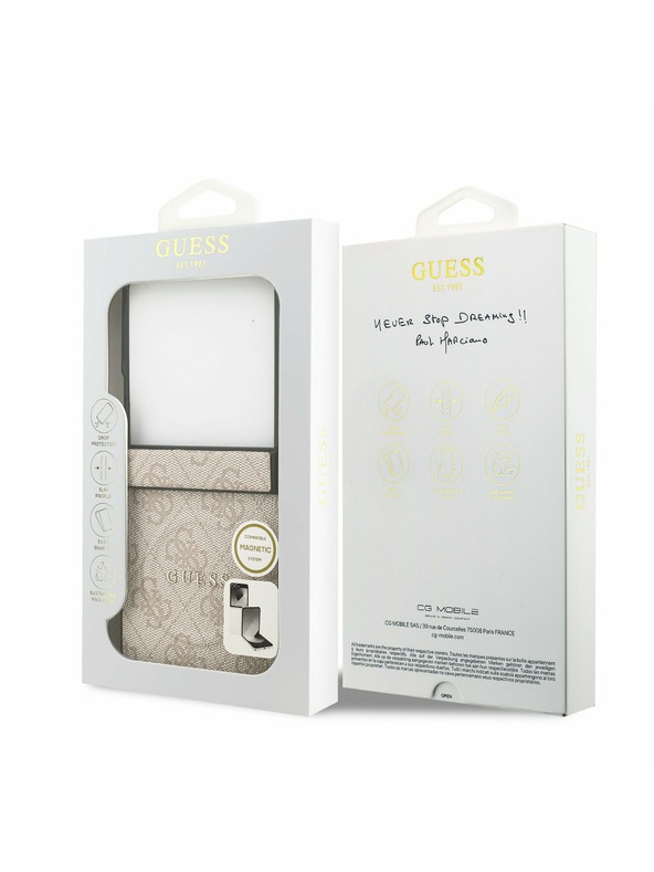 Guess Guess PU Leather 4G Colored Ring Magnetic Zadnji ovoj za Samsung Galaxy Z Flip 7 Pink