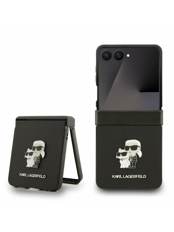 Karl Lagerfeld Karl Lagerfeld PU Saffiano Karl and Choupette Zadnji ovoj za Samsung Galaxy Z Flip 7 Black