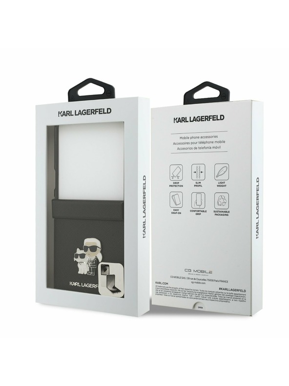 Karl Lagerfeld Karl Lagerfeld PU Saffiano Karl and Choupette Zadnji ovoj za Samsung Galaxy Z Flip 7 Black