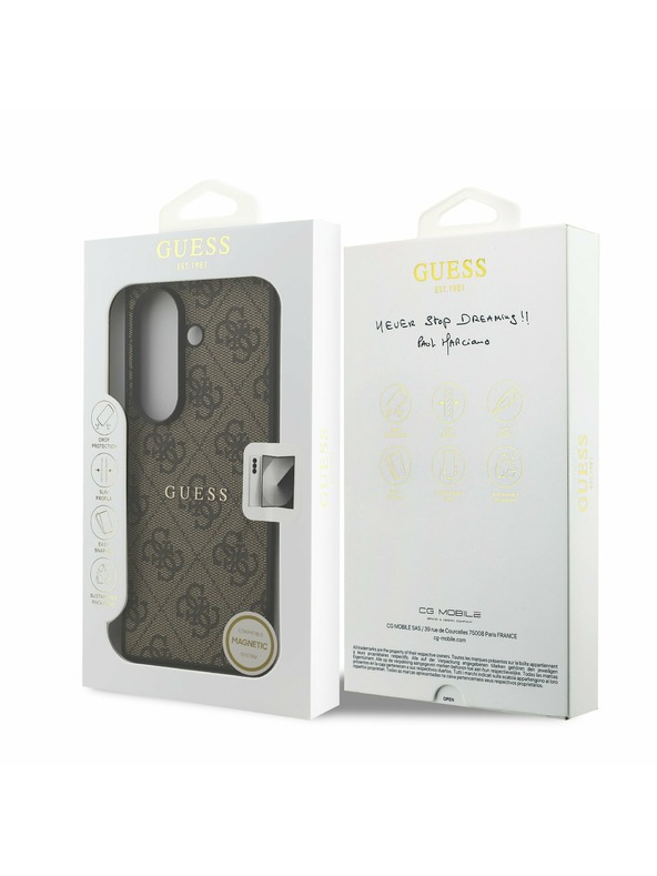 Guess Guess PU Leather 4G Colored Ring Magnetic Zadnji ovoj za Samsung Galaxy Z Fold 7 Brown