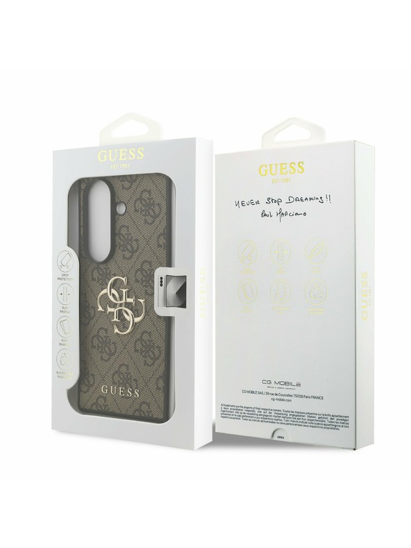 Guess Guess PU 4G Metal Logo Zadnji ovoj za Samsung Galaxy Z Fold 7 Brown