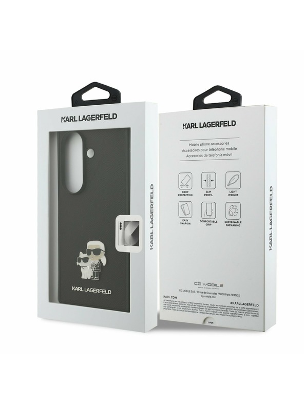 Karl Lagerfeld Karl Lagerfeld PU Saffiano Karl and Choupette Zadnji ovoj za Samsung Galaxy Z Fold 7 Black