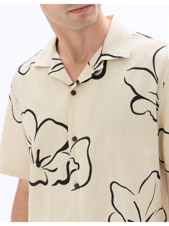 Celio Lanena srajca Naflori s kratkimi rokavi