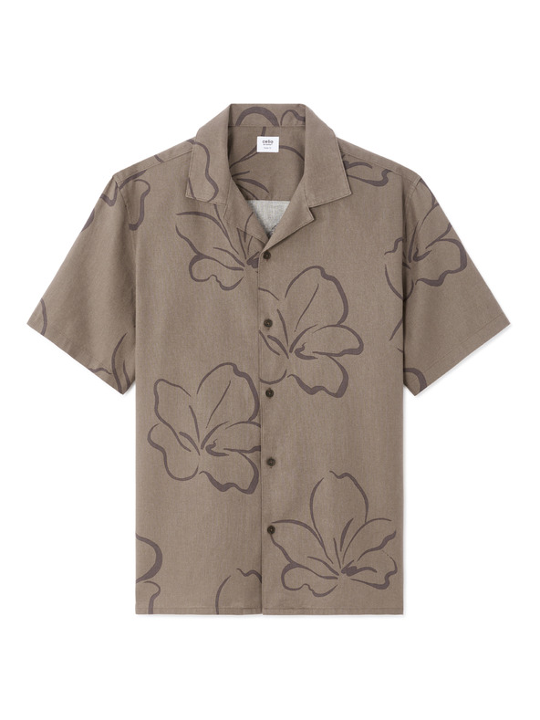 Celio Lanena srajca Naflori s kratkimi rokavi