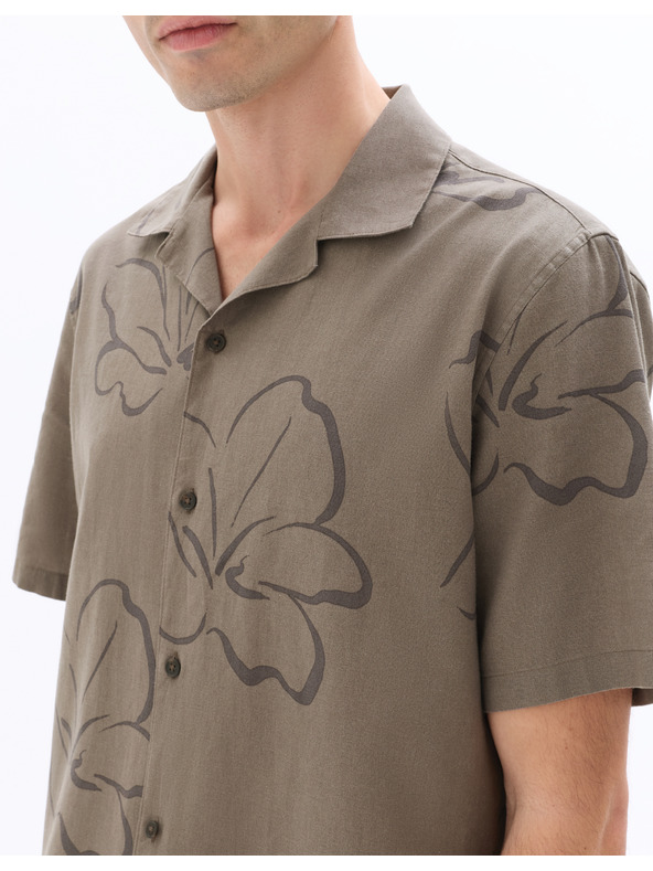 Celio Lanena srajca Naflori s kratkimi rokavi