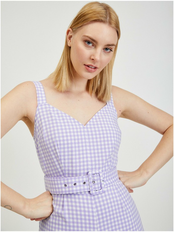 Orsay Svetlo vijoličast ženski karirast kombinezon ORSAY Alabama