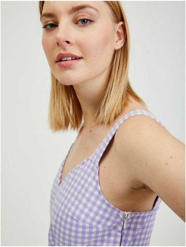 Orsay Svetlo vijoličast ženski karirast kombinezon ORSAY Alabama