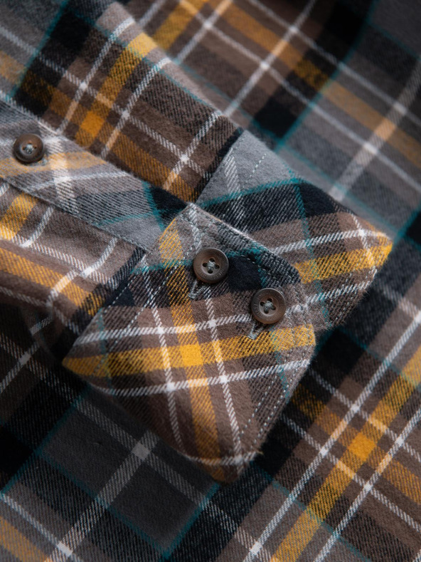 Ombre Clothing Oranžna in siva moška flanelna srajca Ombre Clothing