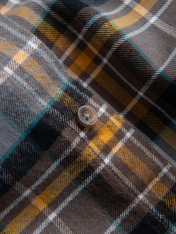 Ombre Clothing Oranžna in siva moška flanelna srajca Ombre Clothing
