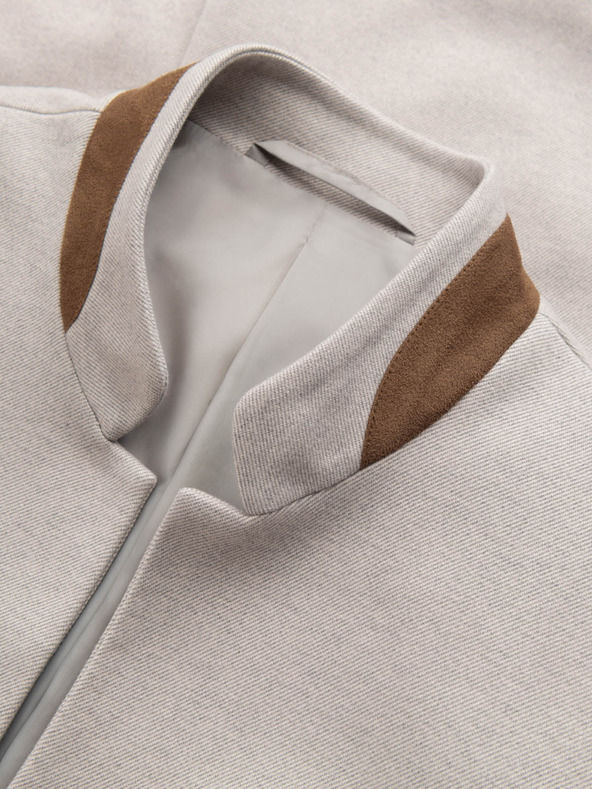 Ombre Clothing Ombre Clothing moška rjava jakna s stoječim ovratnikom