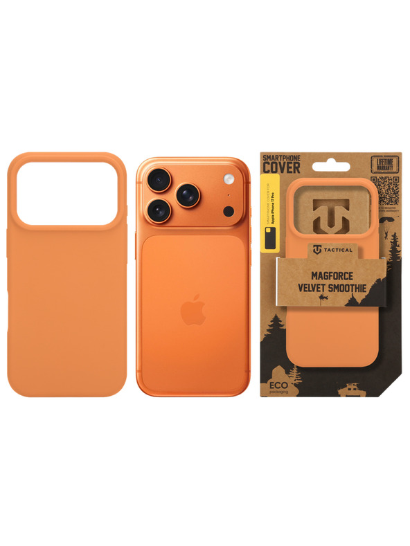 Tactical Tactical MagForce Velvet Smoothie Zaščita za Apple iPhone 17 Pro Agent Orange
