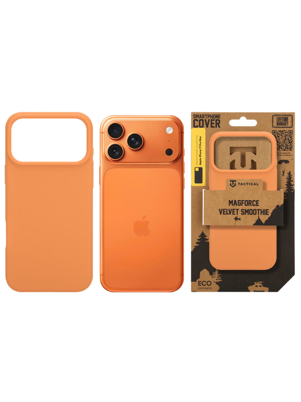 Tactical Tactical MagForce Velvet Smoothie Zaščita za Apple iPhone 17 Pro Max Agent Orange