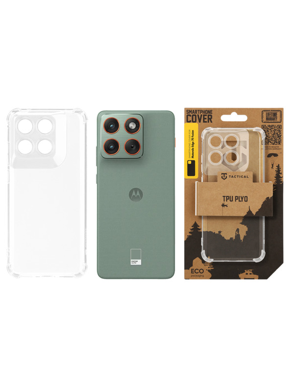 Tactical Tactical TPU Plyo Zaščita za Motorola Edge 70 Fusion Transparent