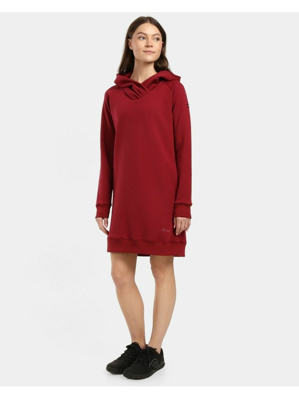 Kilpi Ženski dolg pulover s kapuco Kilpi HEYDEN-W Temno rdeča