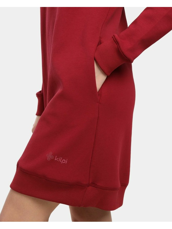 Kilpi Ženski dolg pulover s kapuco Kilpi HEYDEN-W Temno rdeča