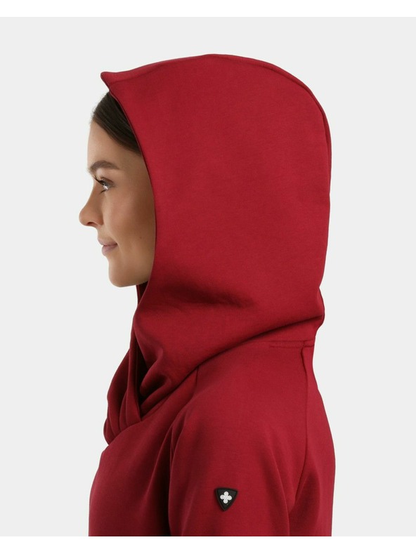 Kilpi Ženski dolg pulover s kapuco Kilpi HEYDEN-W Temno rdeča