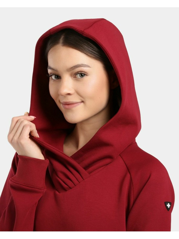 Kilpi Ženski dolg pulover s kapuco Kilpi HEYDEN-W Temno rdeča