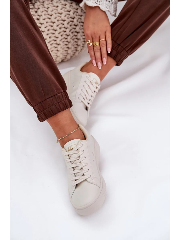 BIG STAR SHOES Ženske superge iz ECO usnja Big Star – bež