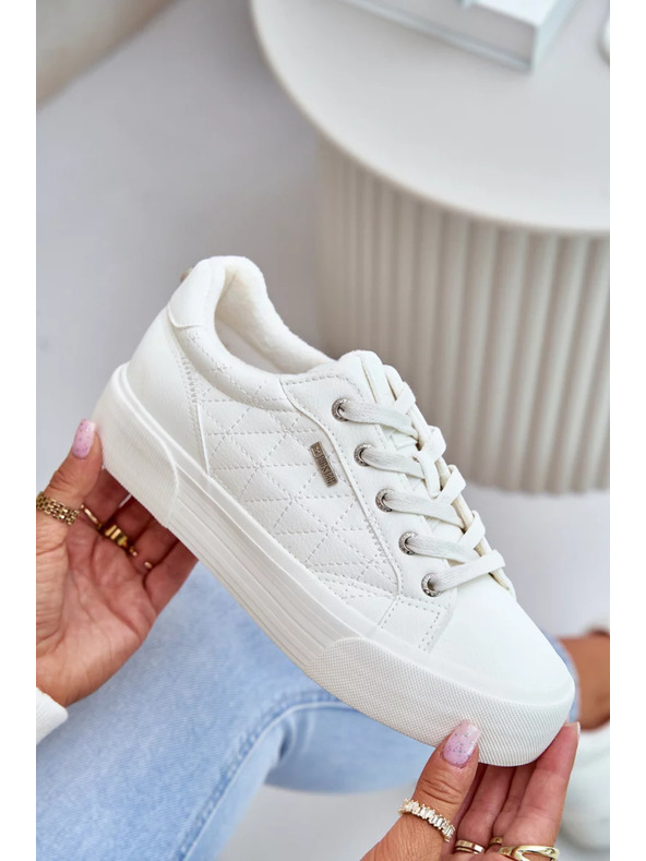 BIG STAR SHOES Ženske superge na platformi topline Big Star – bele
