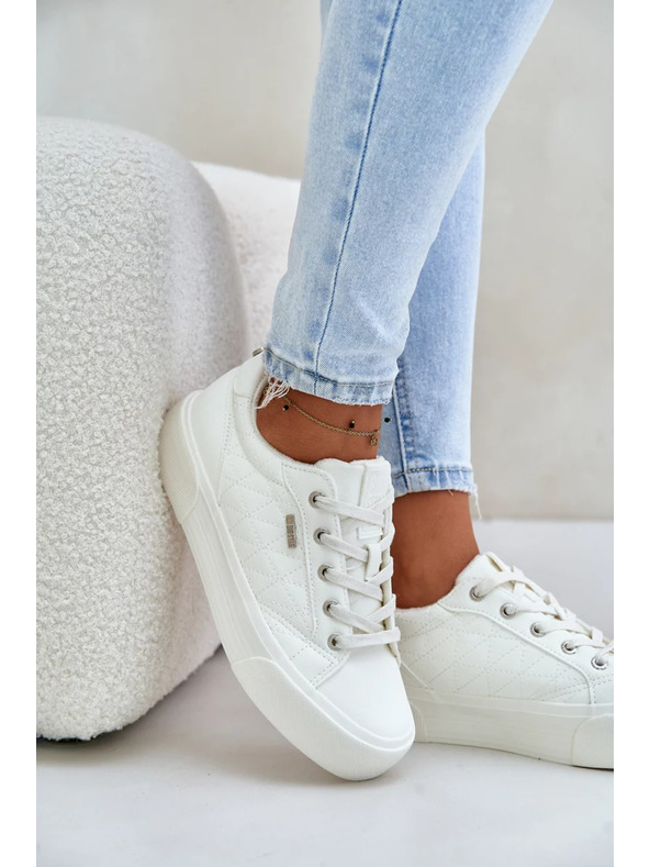 BIG STAR SHOES Ženske superge na platformi topline Big Star – bele