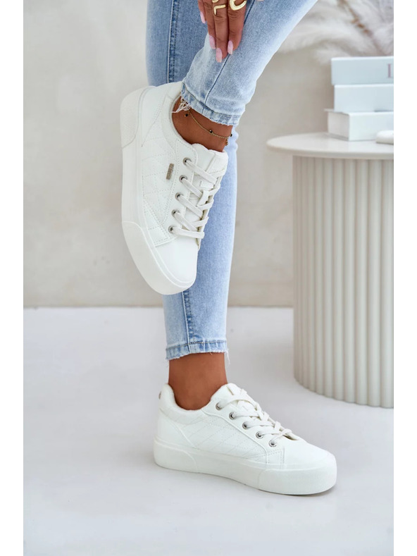 BIG STAR SHOES Ženske superge na platformi topline Big Star – bele