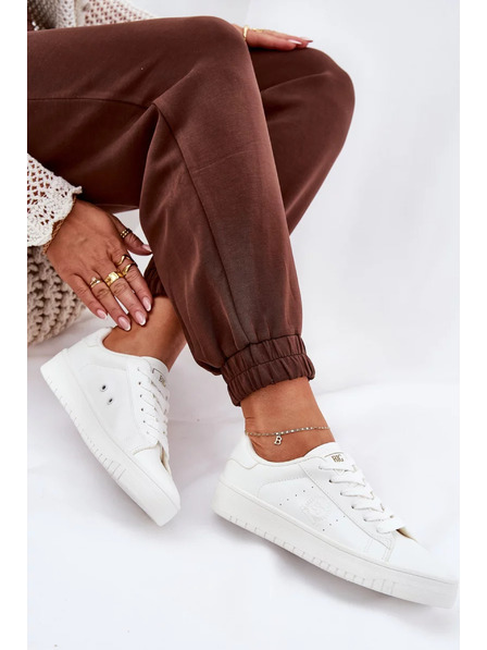 BIG STAR SHOES Ženske nizke superge iz ECO usnja Big Star – bele