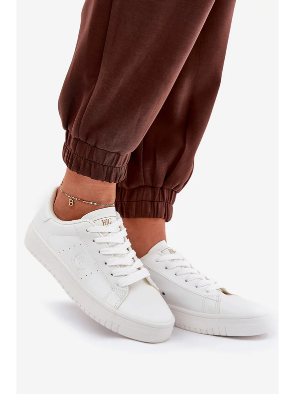 BIG STAR SHOES Ženske nizke superge iz ECO usnja Big Star – bele