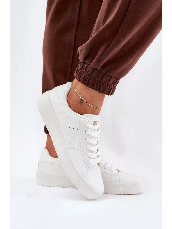 BIG STAR SHOES Ženske nizke superge iz ECO usnja Big Star – bele