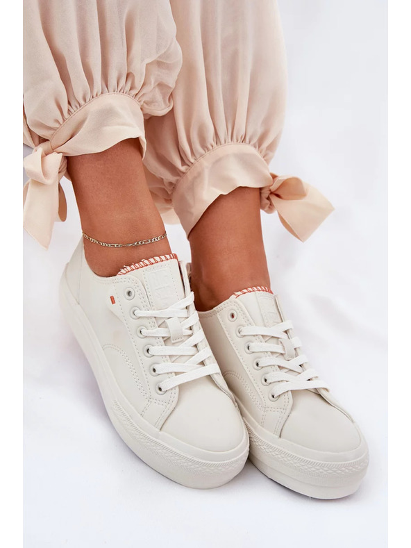 BIG STAR SHOES Ženske superge na platformi Big Star – svetlo bež