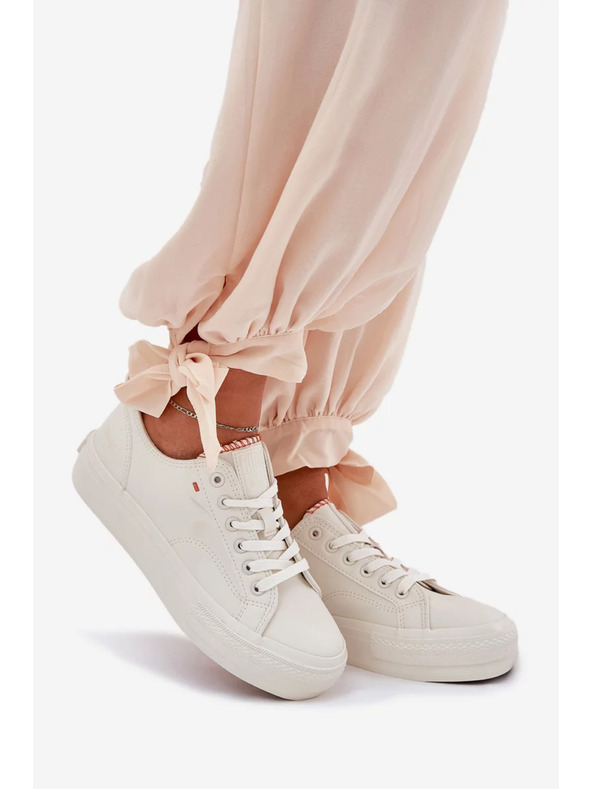 BIG STAR SHOES Ženske superge na platformi Big Star – svetlo bež