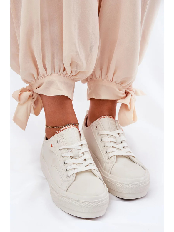BIG STAR SHOES Ženske superge na platformi Big Star – svetlo bež
