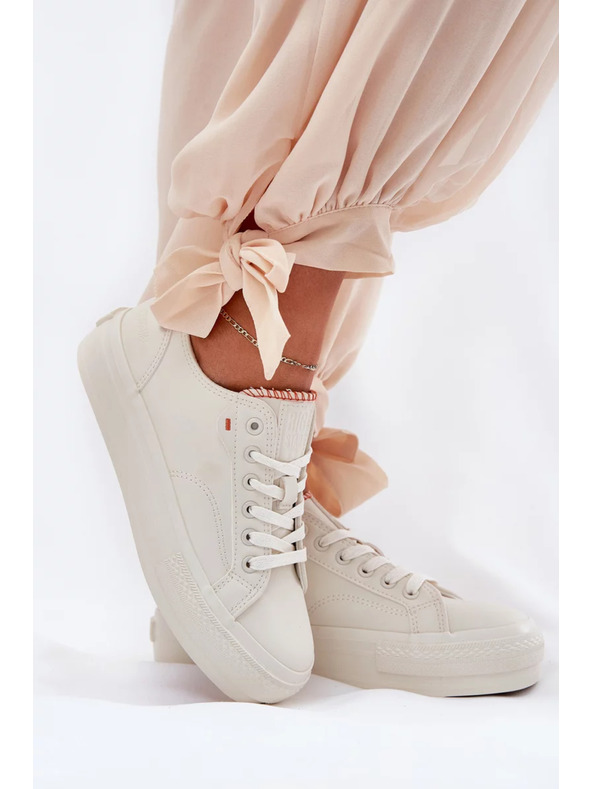 BIG STAR SHOES Ženske superge na platformi Big Star – svetlo bež