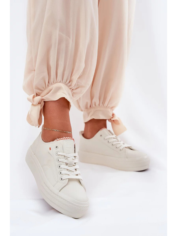 BIG STAR SHOES Ženske superge na platformi Big Star – svetlo bež