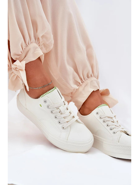 BIG STAR SHOES Ženske superge na platformi iz ECO usnja Big Star – bele