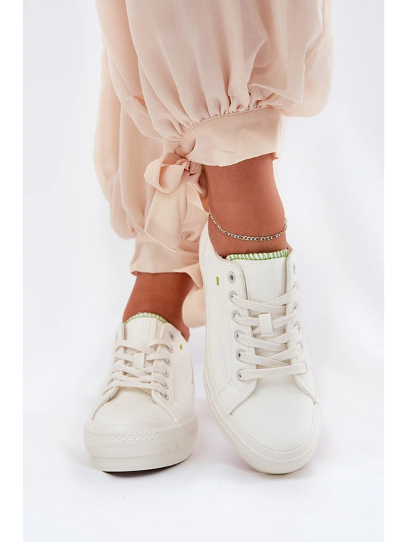 BIG STAR SHOES Ženske superge na platformi iz ECO usnja Big Star – bele