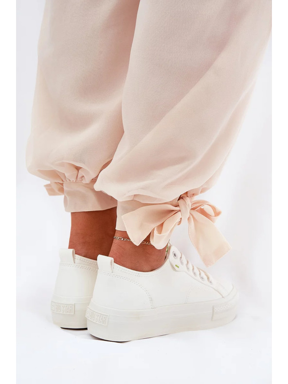 BIG STAR SHOES Ženske superge na platformi iz ECO usnja Big Star – bele