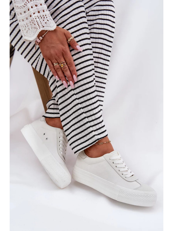 BIG STAR SHOES Ženske superge na platformi Big Star – bele