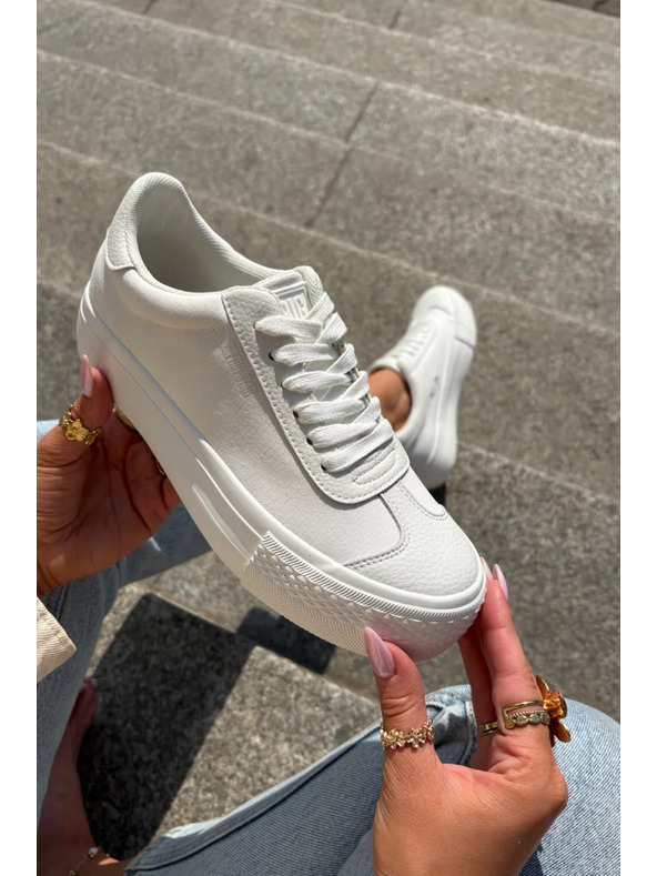 BIG STAR SHOES Ženske superge na platformi Big Star – bele