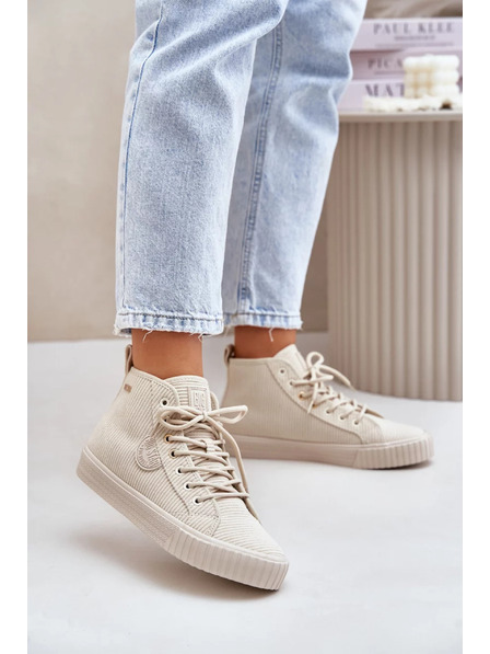 BIG STAR SHOES Ženske topline bombažne superge Big Star Hi-Poly System - bež