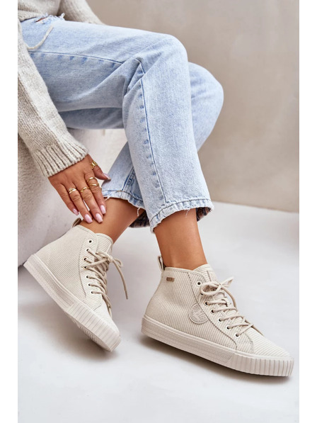 BIG STAR SHOES Ženske topline bombažne superge Big Star Hi-Poly System - bež