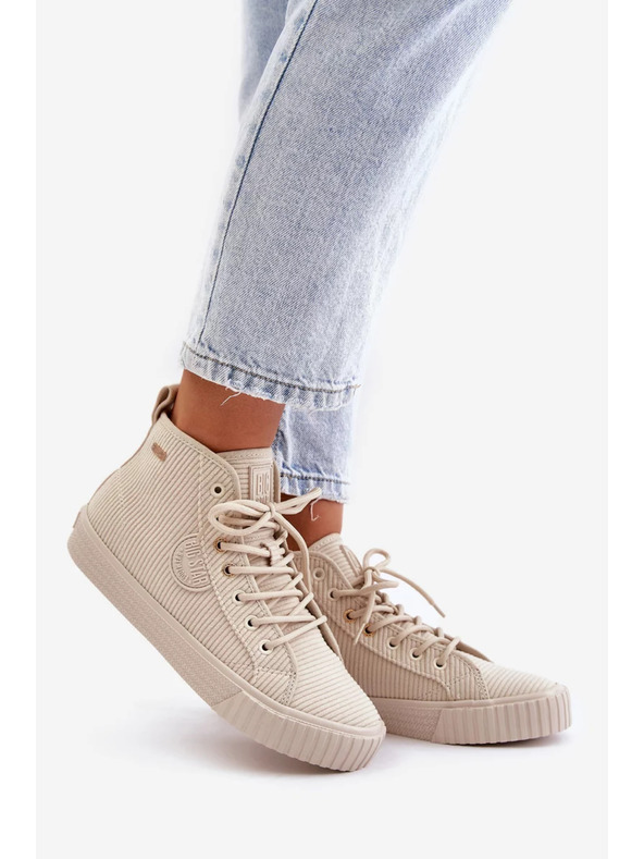 BIG STAR SHOES Ženske topline bombažne superge Big Star Hi-Poly System - bež