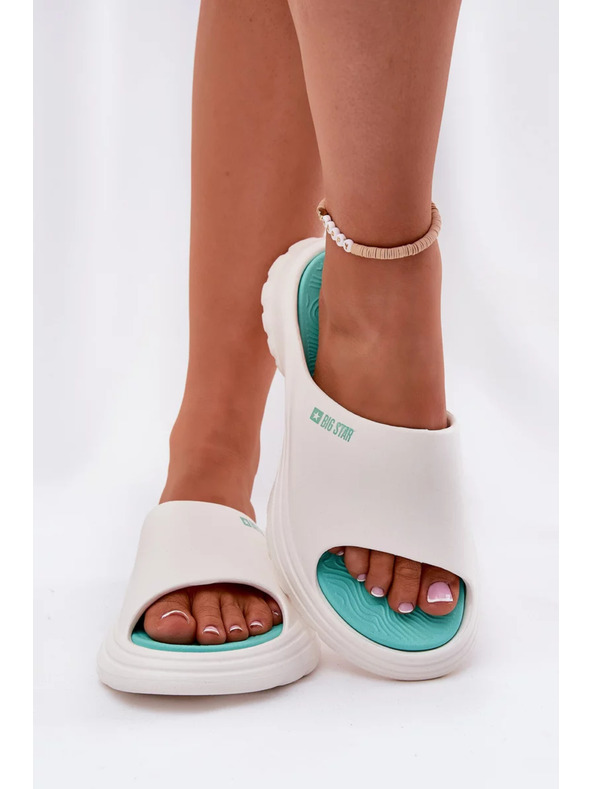 BIG STAR SHOES Ženske penjaste papuče Big Star – bele