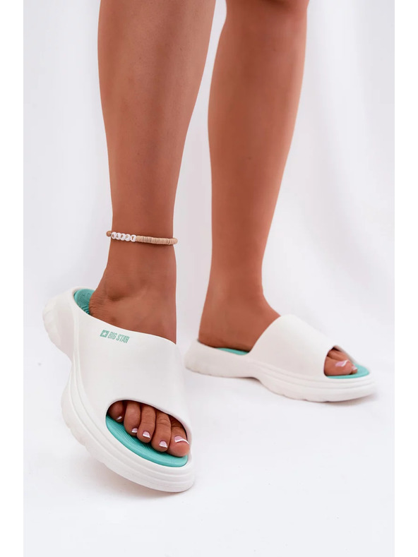BIG STAR SHOES Ženske penjaste papuče Big Star – bele