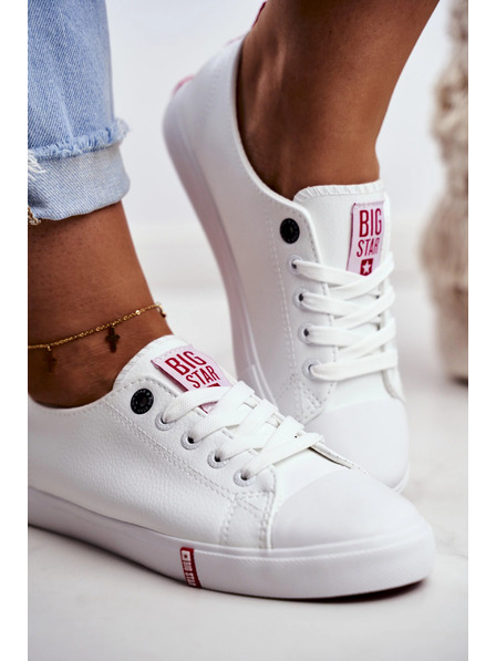 BIG STAR SHOES Ženske klasične superge Big Star - bela/rdeča